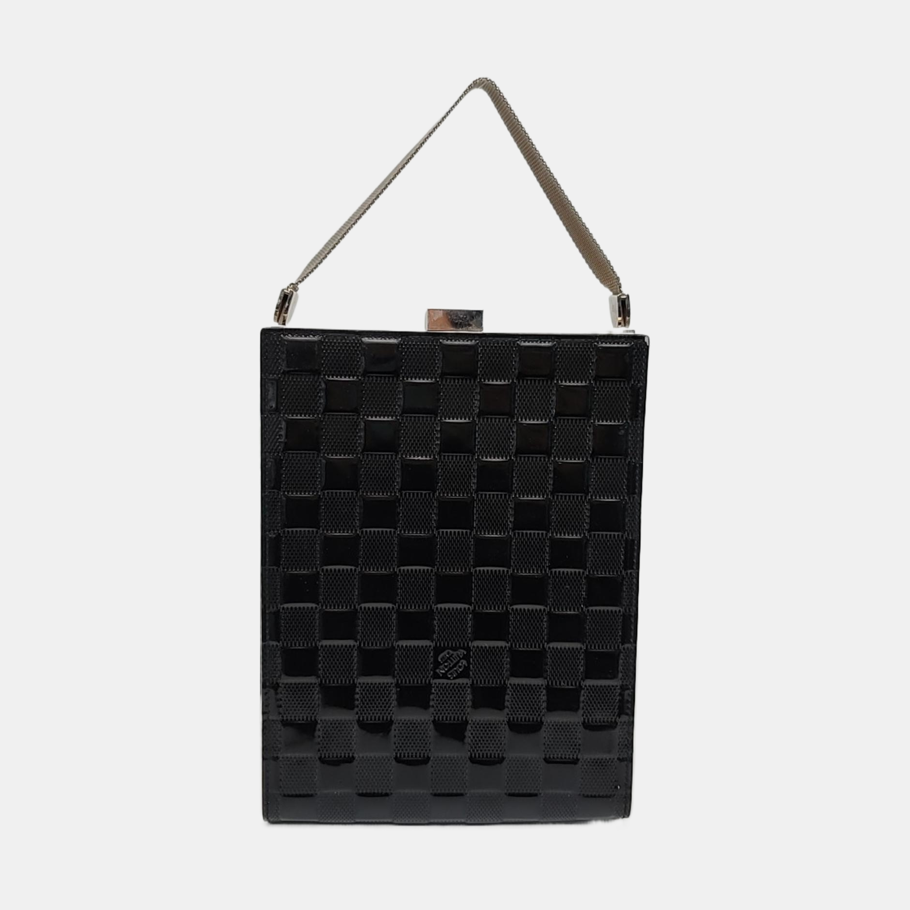 ANJU Damier Graphite Patent Leather Black
