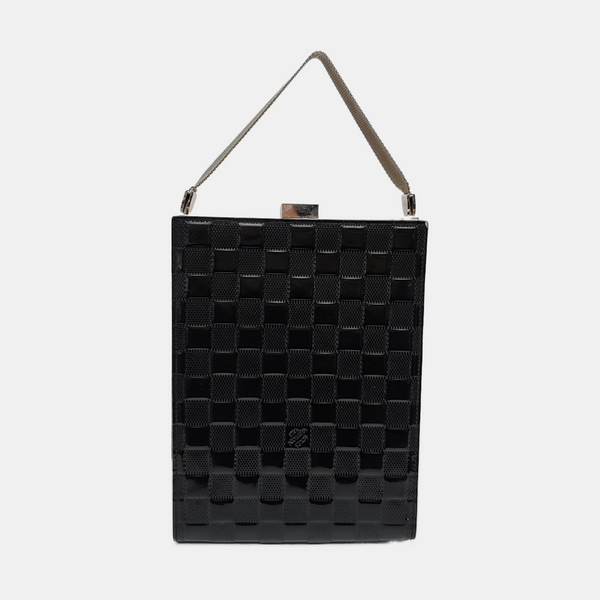 ANJU Damier Graphite Patent Leather Black