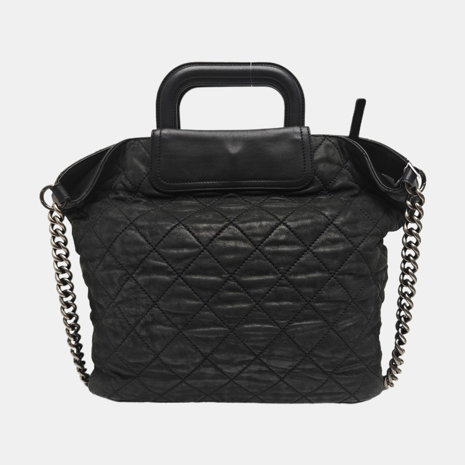 Quilted Calfskin Shoulder Bag Large Black