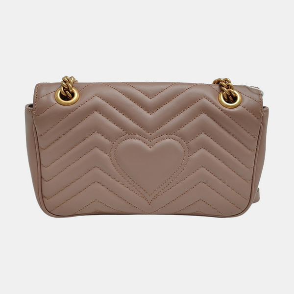 GG Marmont Medium Quilted Calfskin Gray