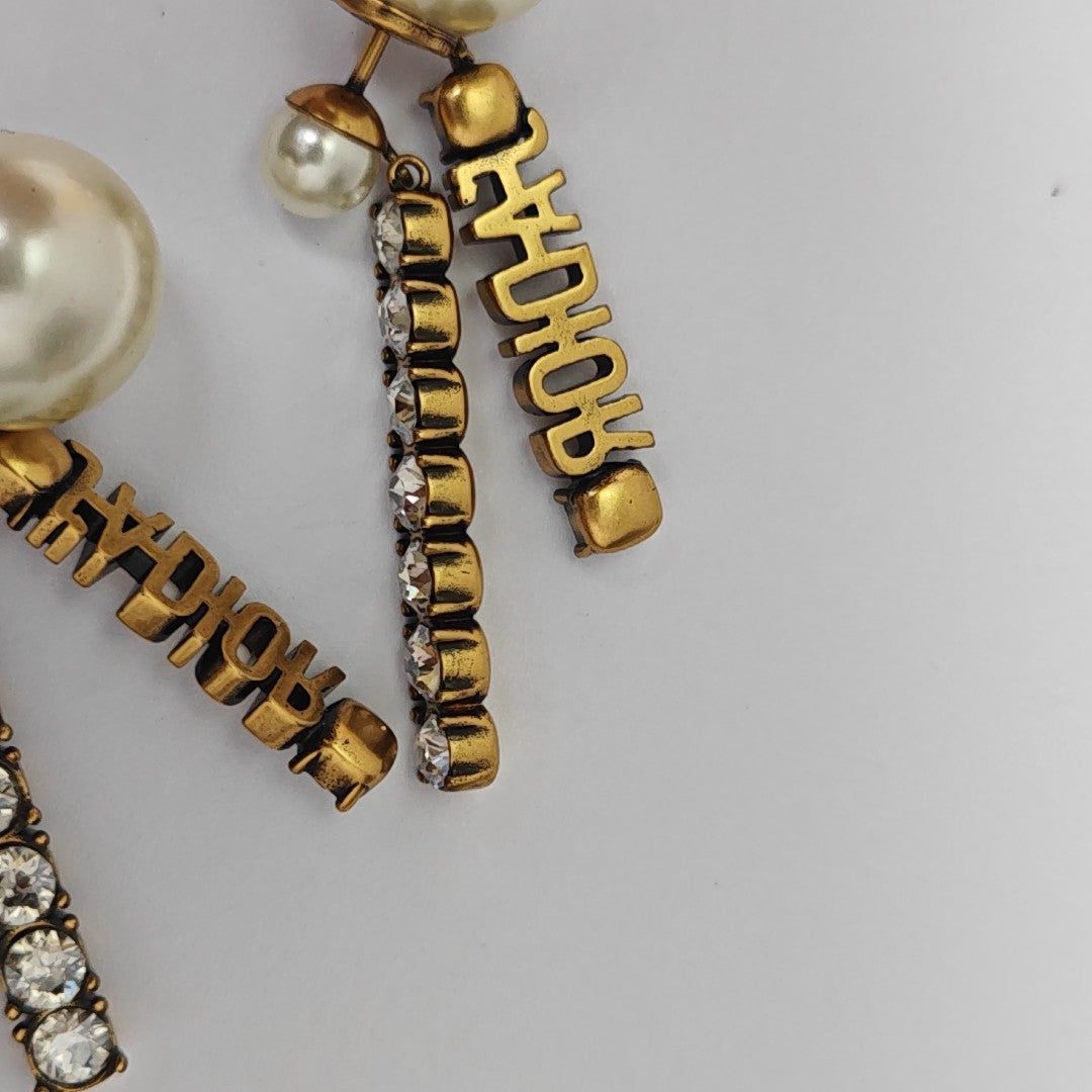 Dior Tribales Metal Gold Stud Earrings
