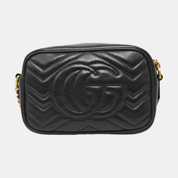 GG Marmont Mini Quilted Calfskin Black