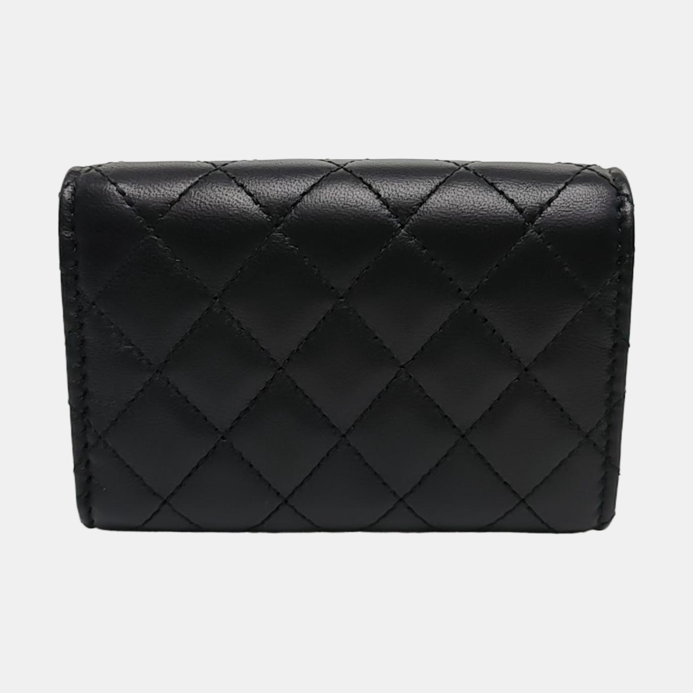Authenticated pre-owned  BOY CHANEL Quilted Lambskin Black Wallet - Wallet at Looply