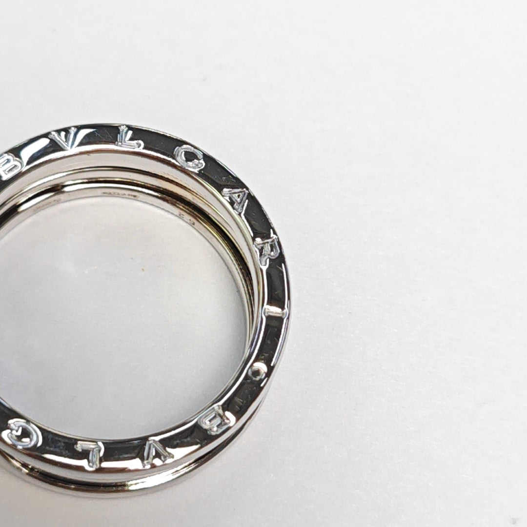 B.ZERO1 18k White Gold Silver Ring EU 62