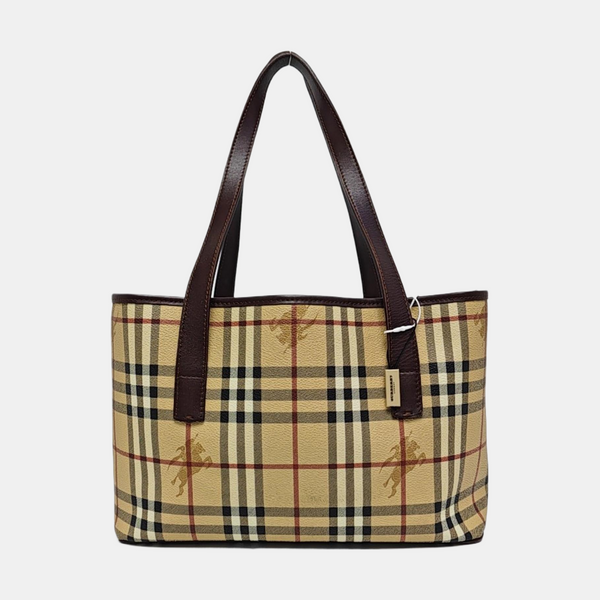 Coated Canvas Tote Bag Beige