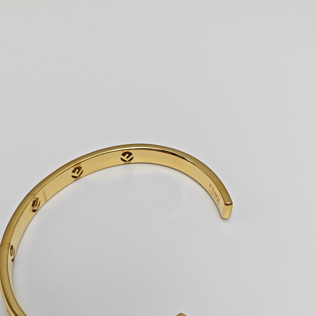 F Is Brass Gold Bangle