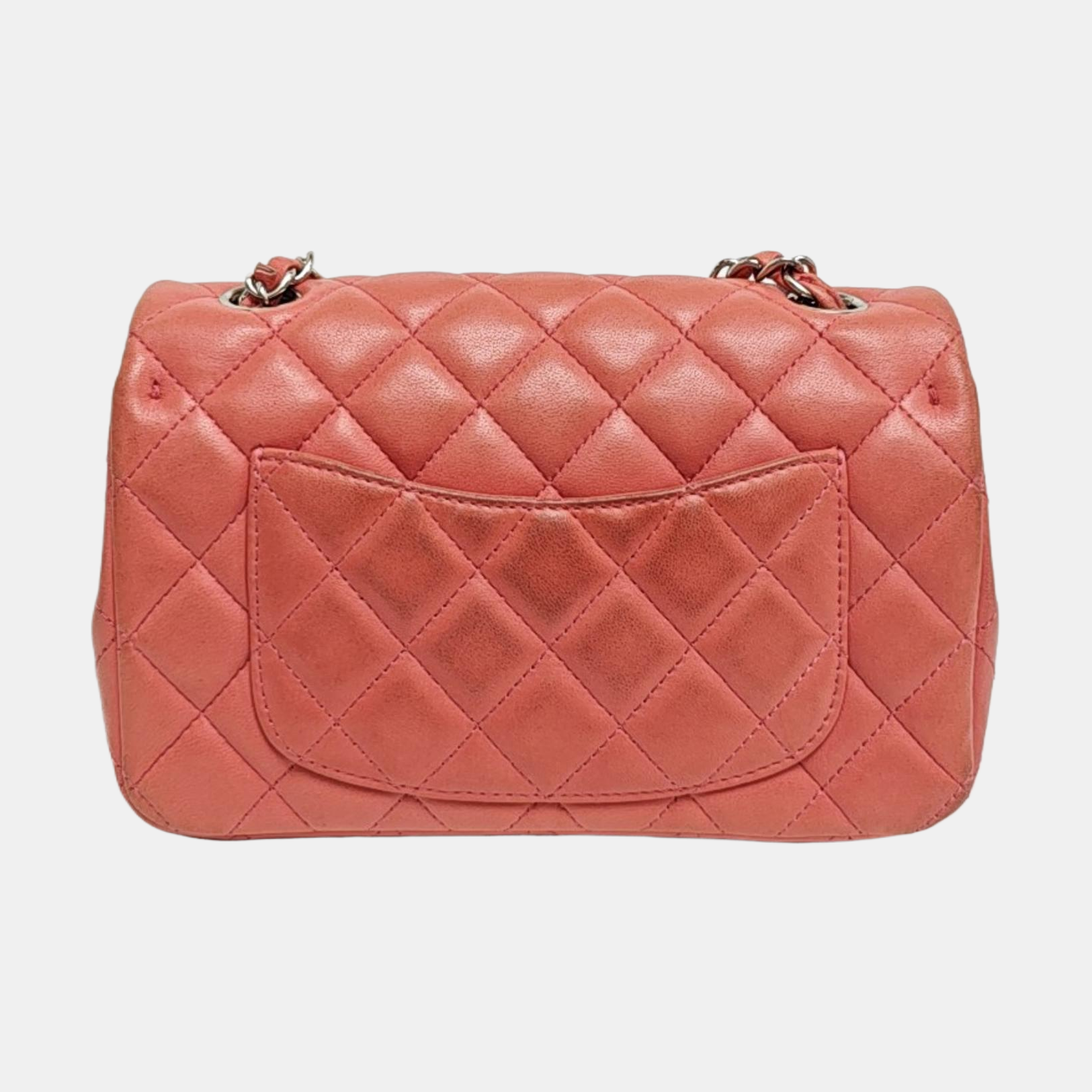 CLASSIC FLAP Mini Quilted Grained Calfskin Pink