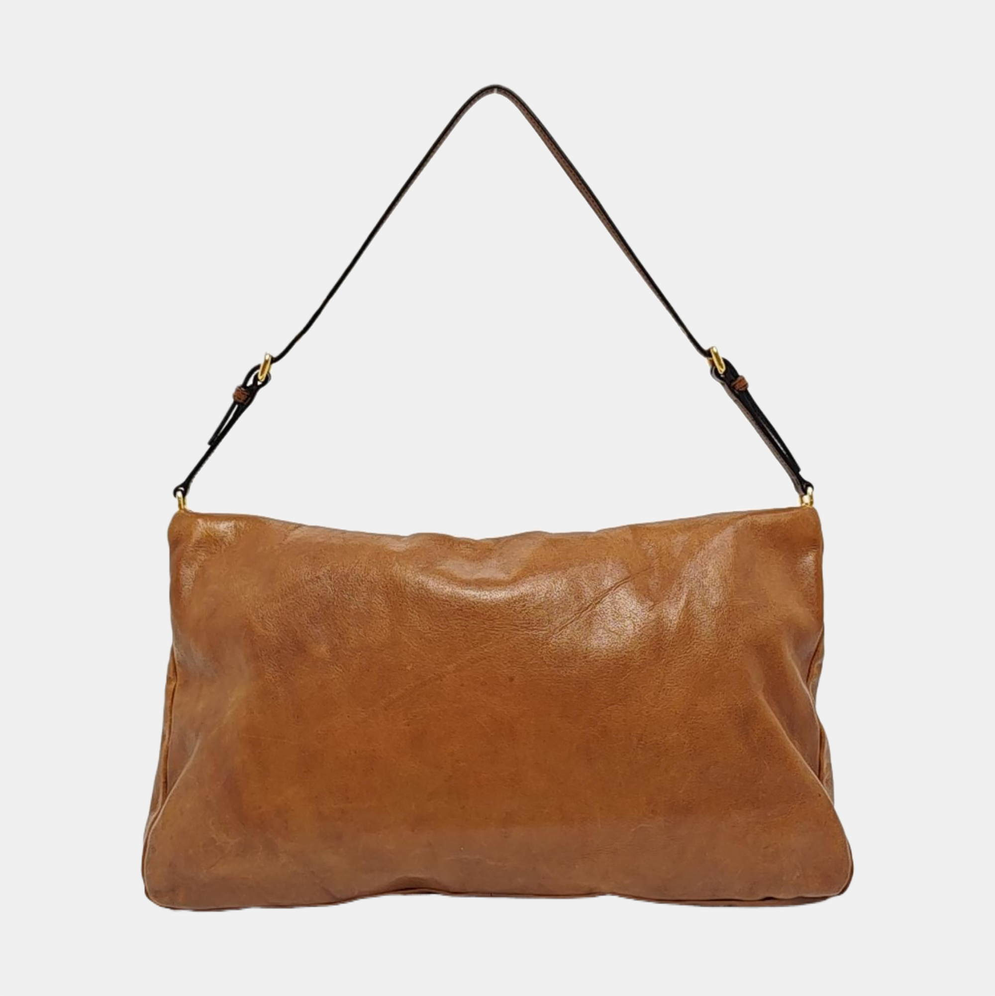 Calfskin Shoulder Bag Brown