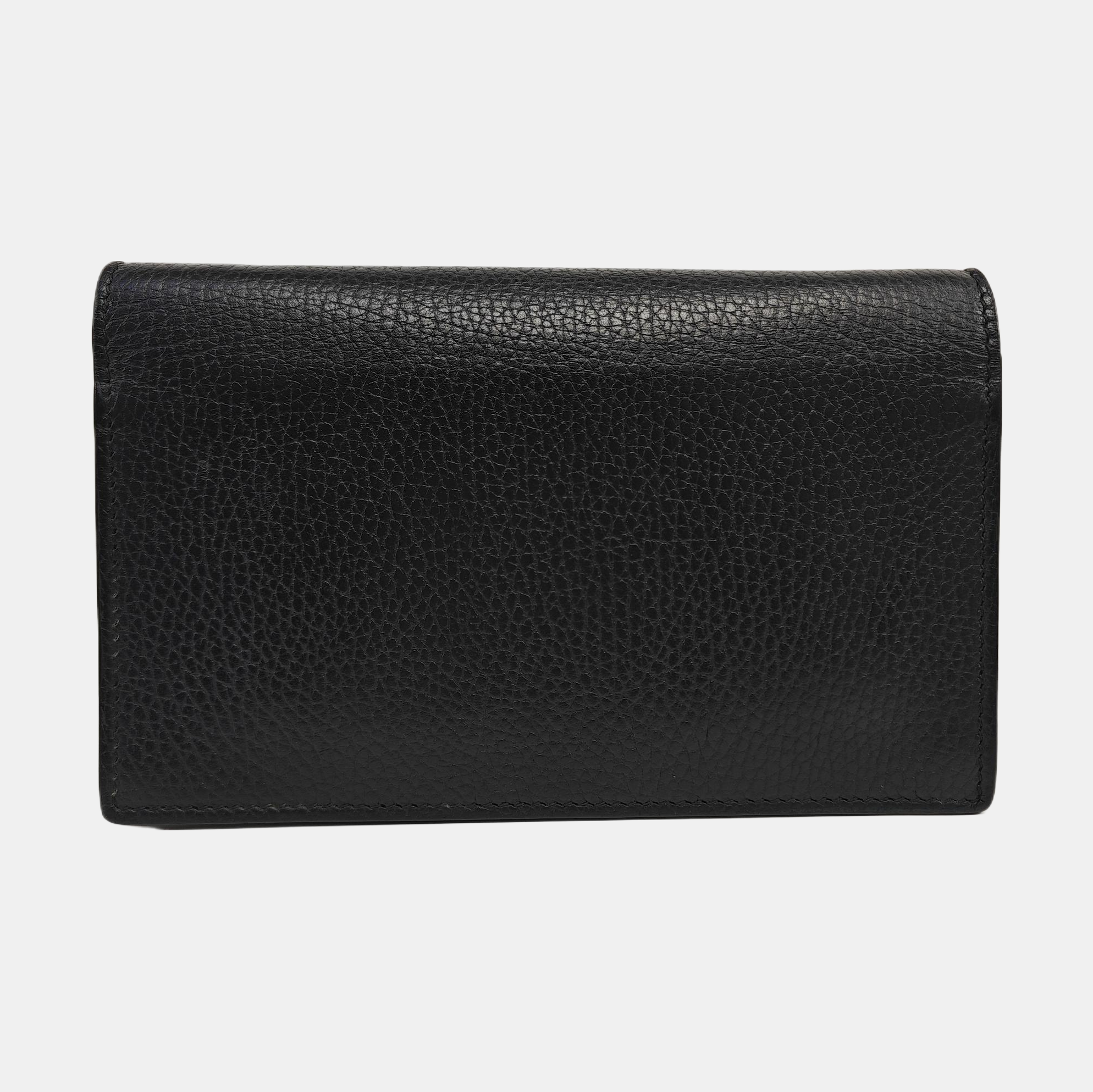 Interlocking G Small Calfskin Black