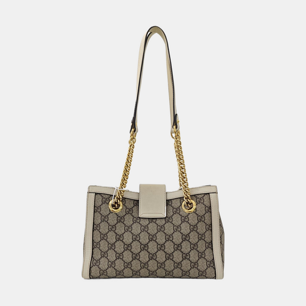 Padlock Small Monogram Coated Canvas Beige