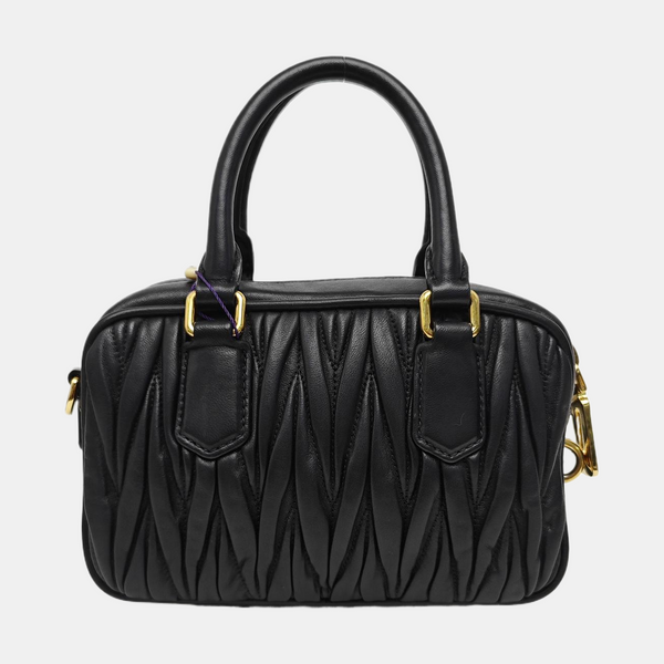 Arcadie Matelassé Small Quilted Lambskin Black