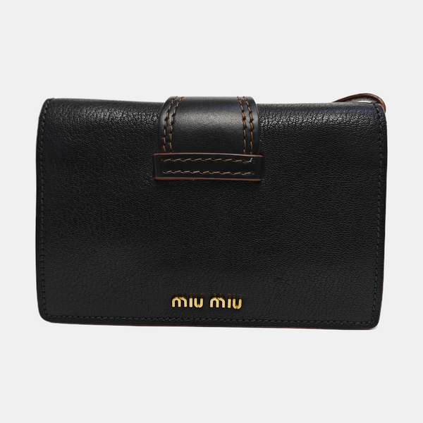 My Miu Calfskin Black