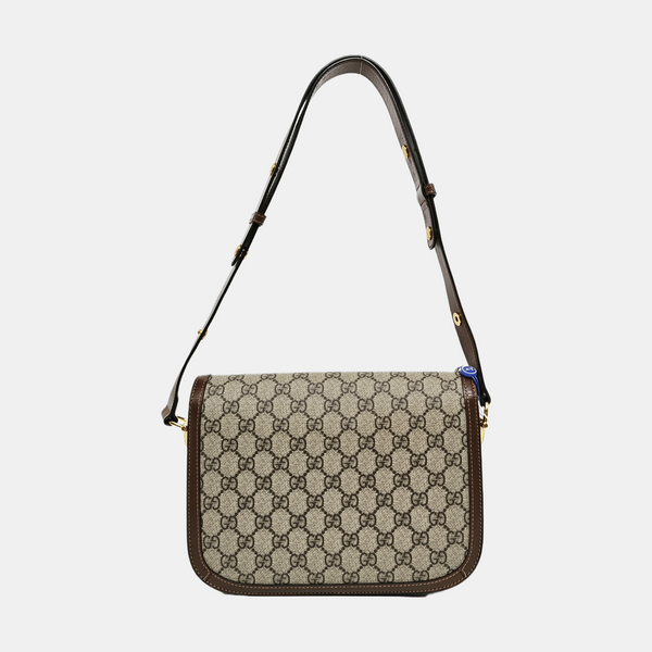 Horsebit 1955 Medium Monogram Coated Canvas Beige