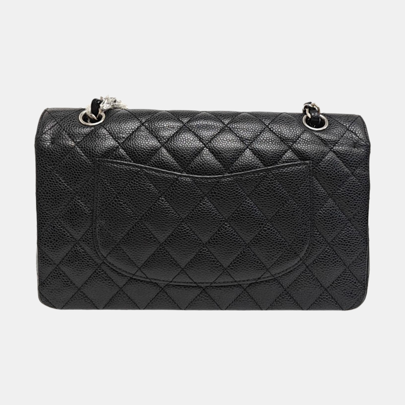CLASSIC FLAP Medium Quilted Grained Calfskin Black