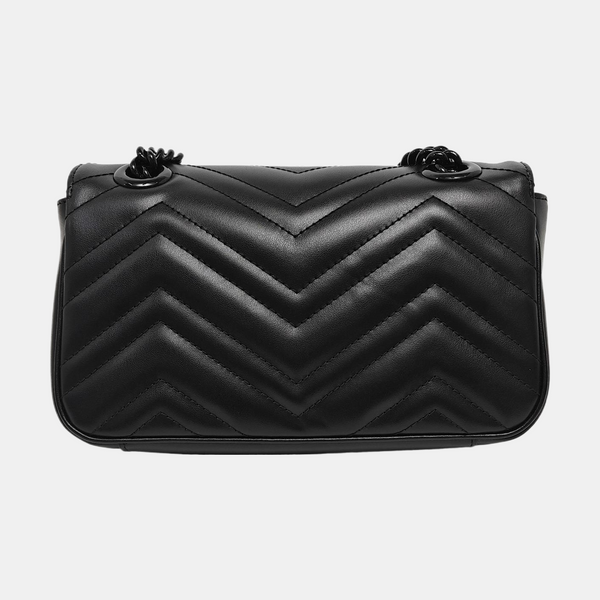 GG Marmont Small Quilted Calfskin Black