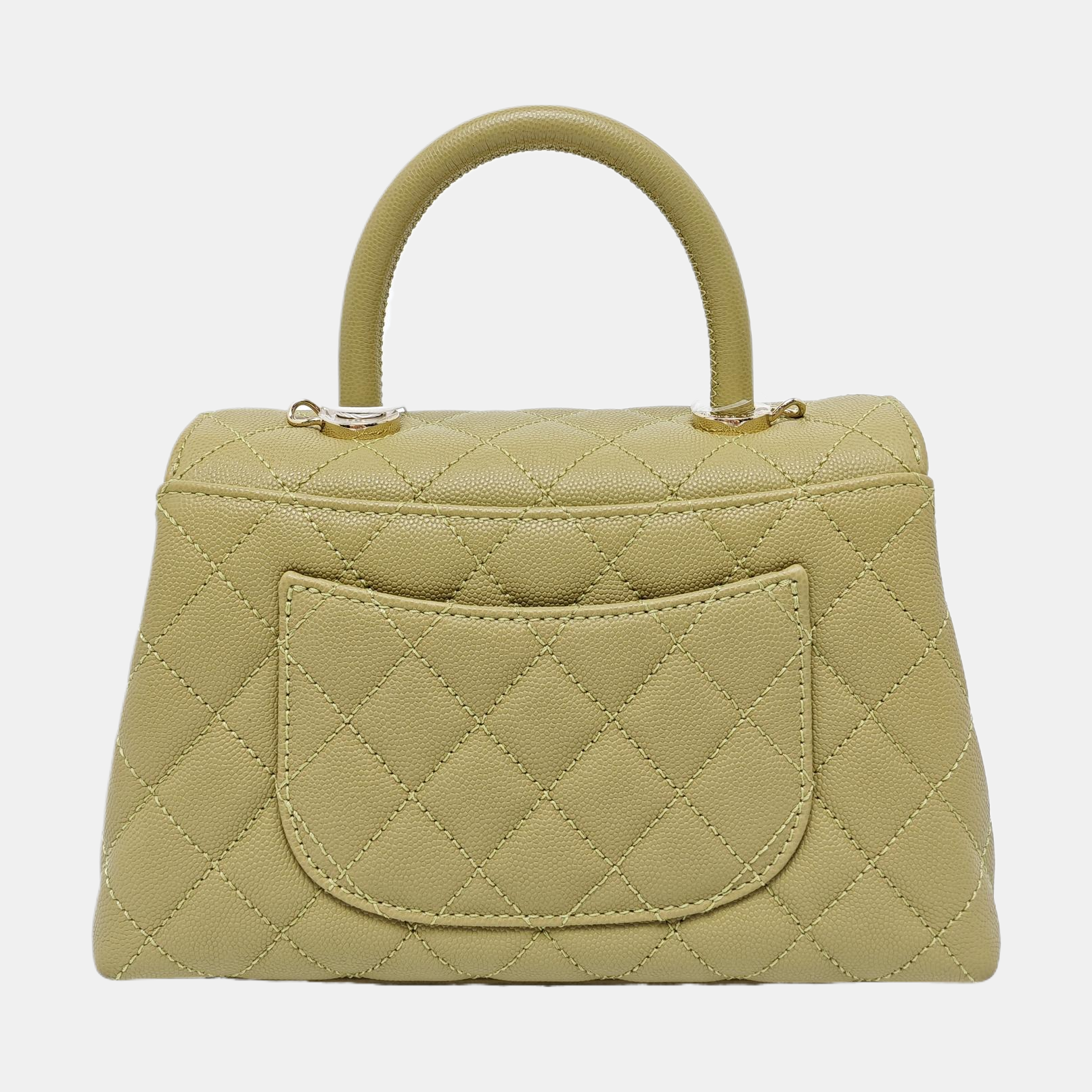 Authenticated pre-owned  COCO HANDLE Grained Calfskin Green - Shoulder Bag at Looply