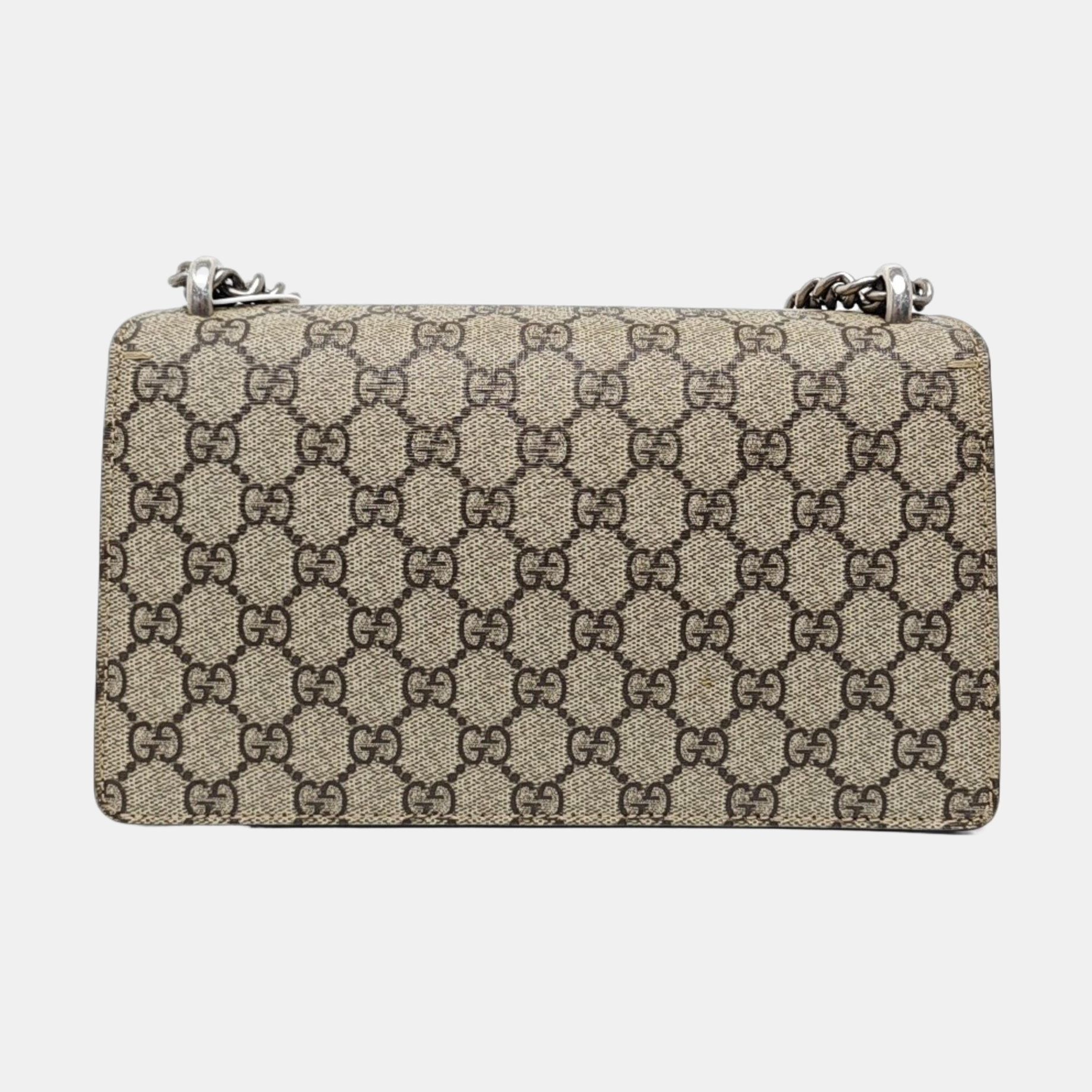 Dionysus Small Monogram Coated Canvas Beige