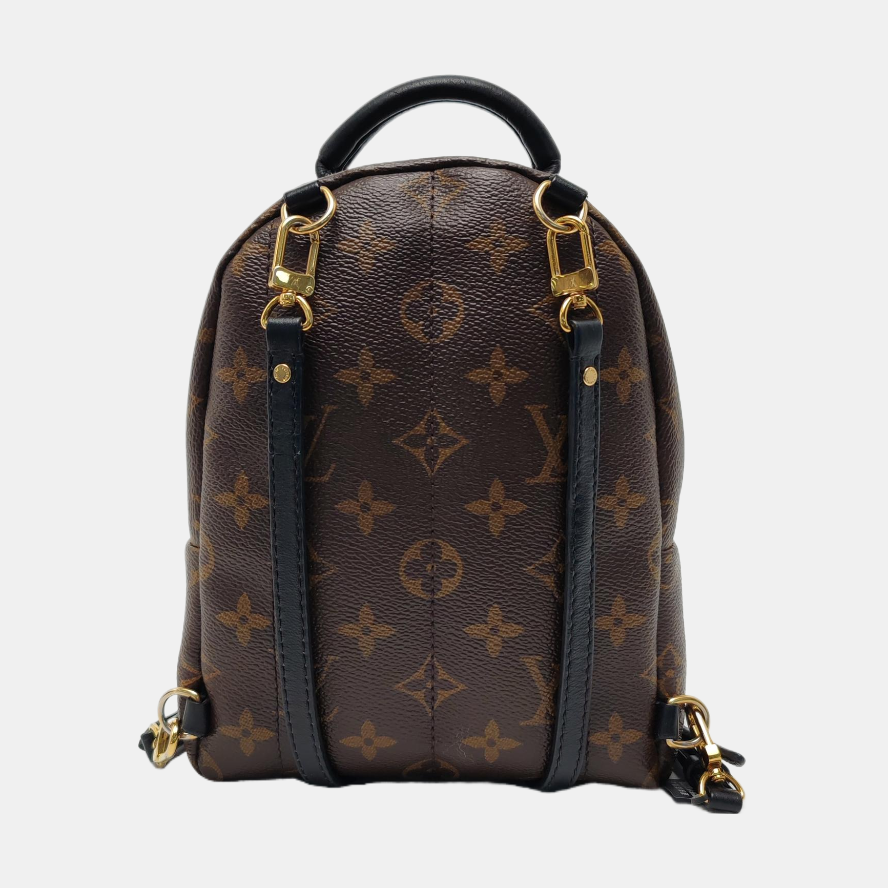 Authenticated pre-owned  PALM SPRINGS Mini Monogram Coated Canvas Brown - Backpack at Looply