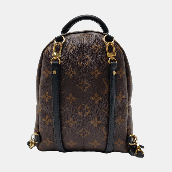 Authenticated pre-owned  PALM SPRINGS Mini Monogram Coated Canvas Brown - Backpack at Looply