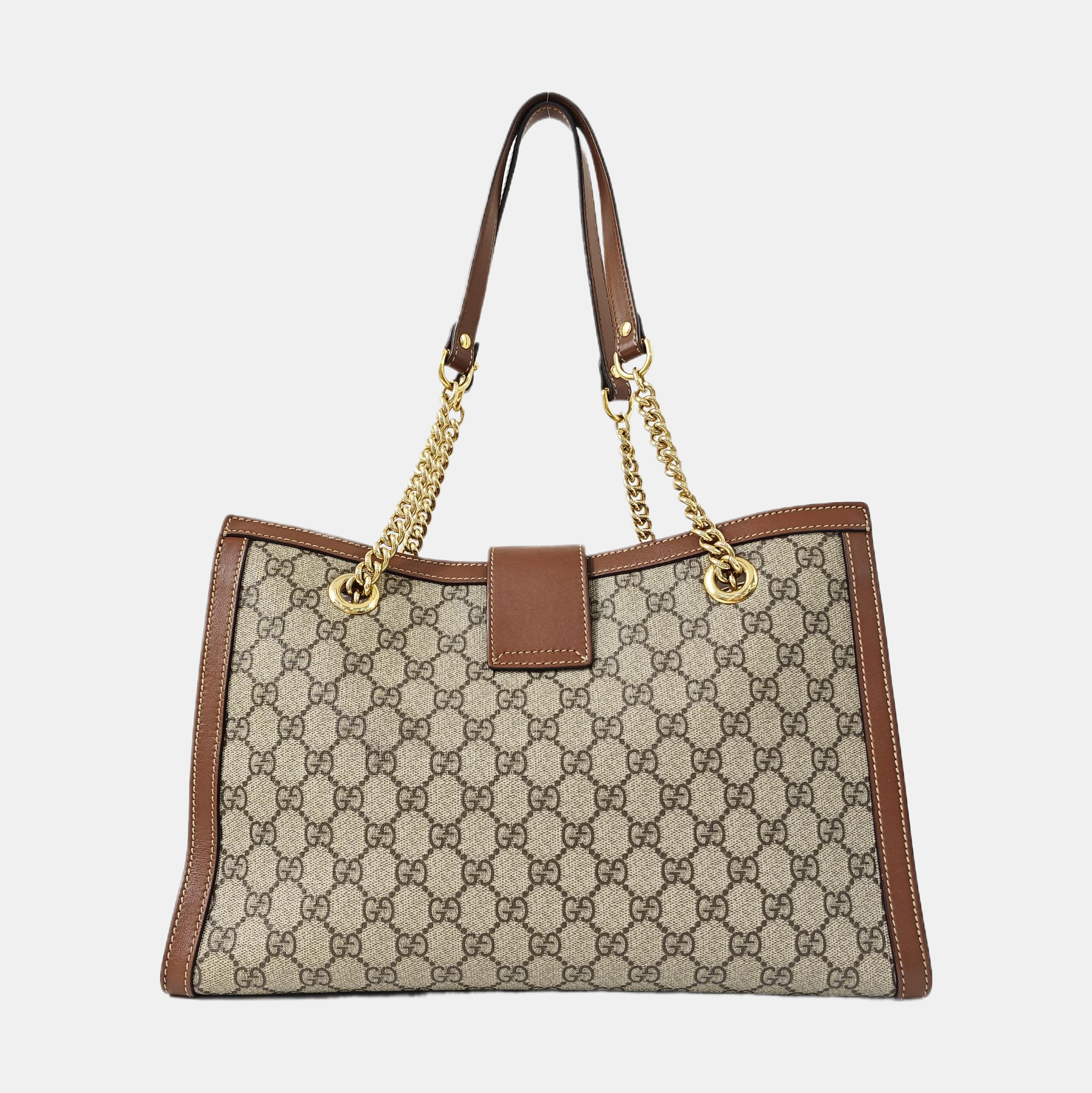 Padlock Medium Monogram Coated Canvas Beige