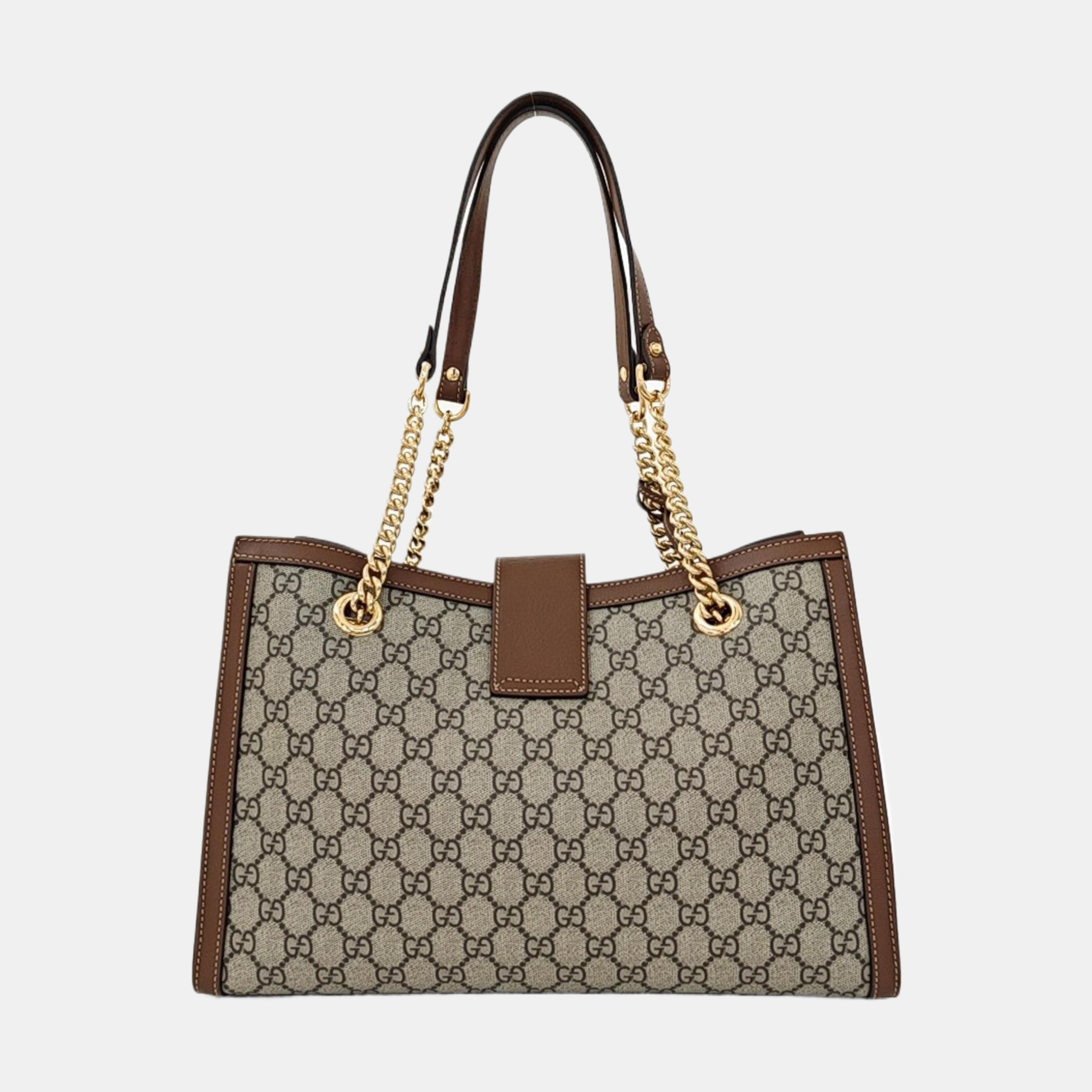 Padlock Medium Monogram Coated Canvas Beige