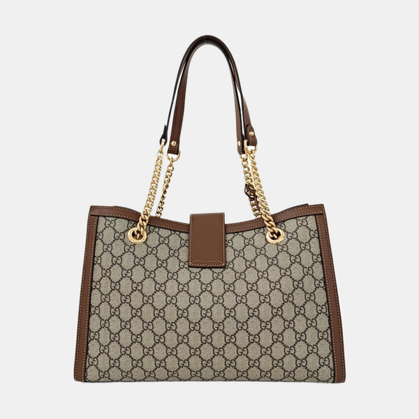 Padlock Medium Monogram Coated Canvas Beige