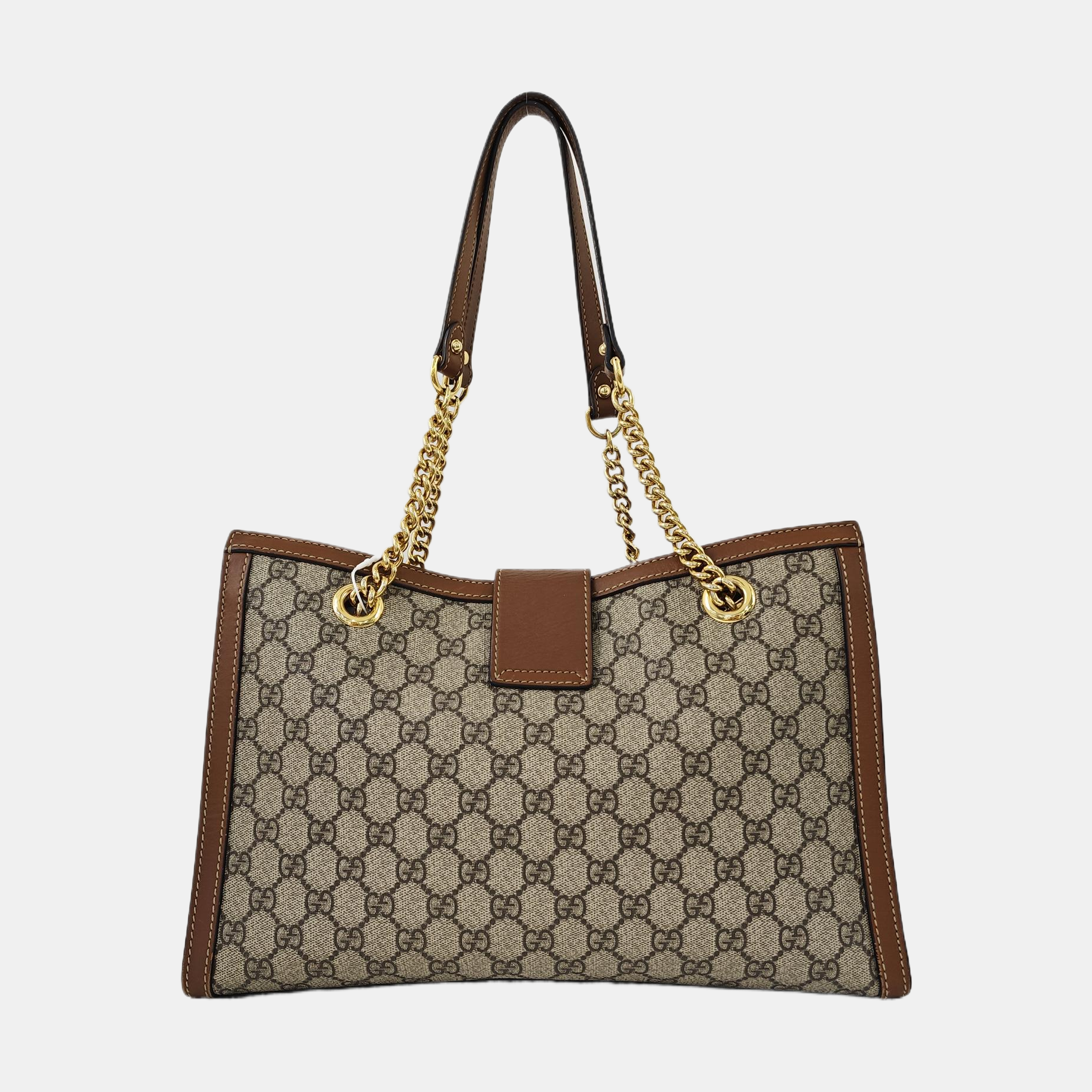Padlock Medium Monogram Coated Canvas Beige