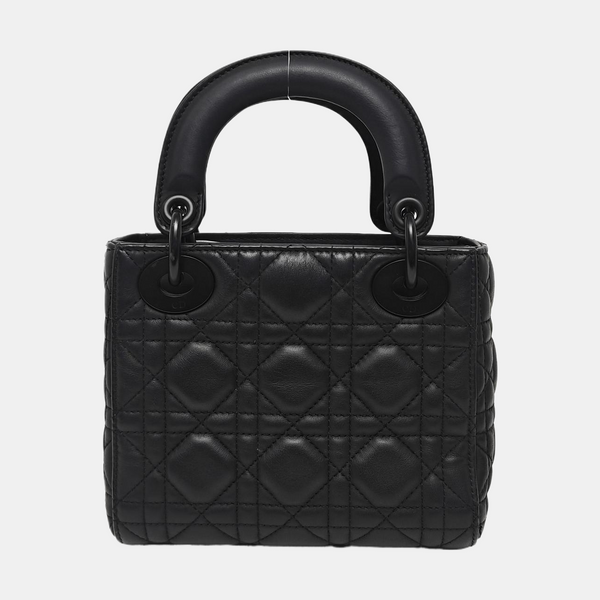 Lady Dior Mini Cannage Lambskin Black