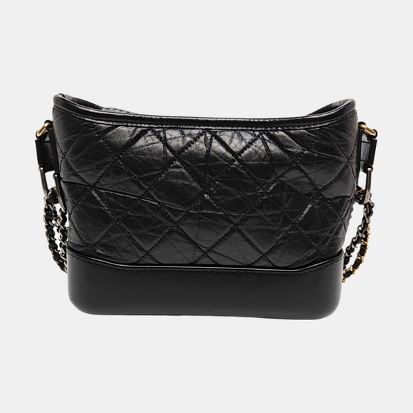 GABRIELLE Small Quilted Vintage Calf Black