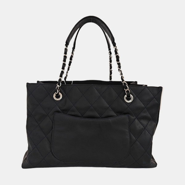 Quilted Calfskin Tote Bag Blue