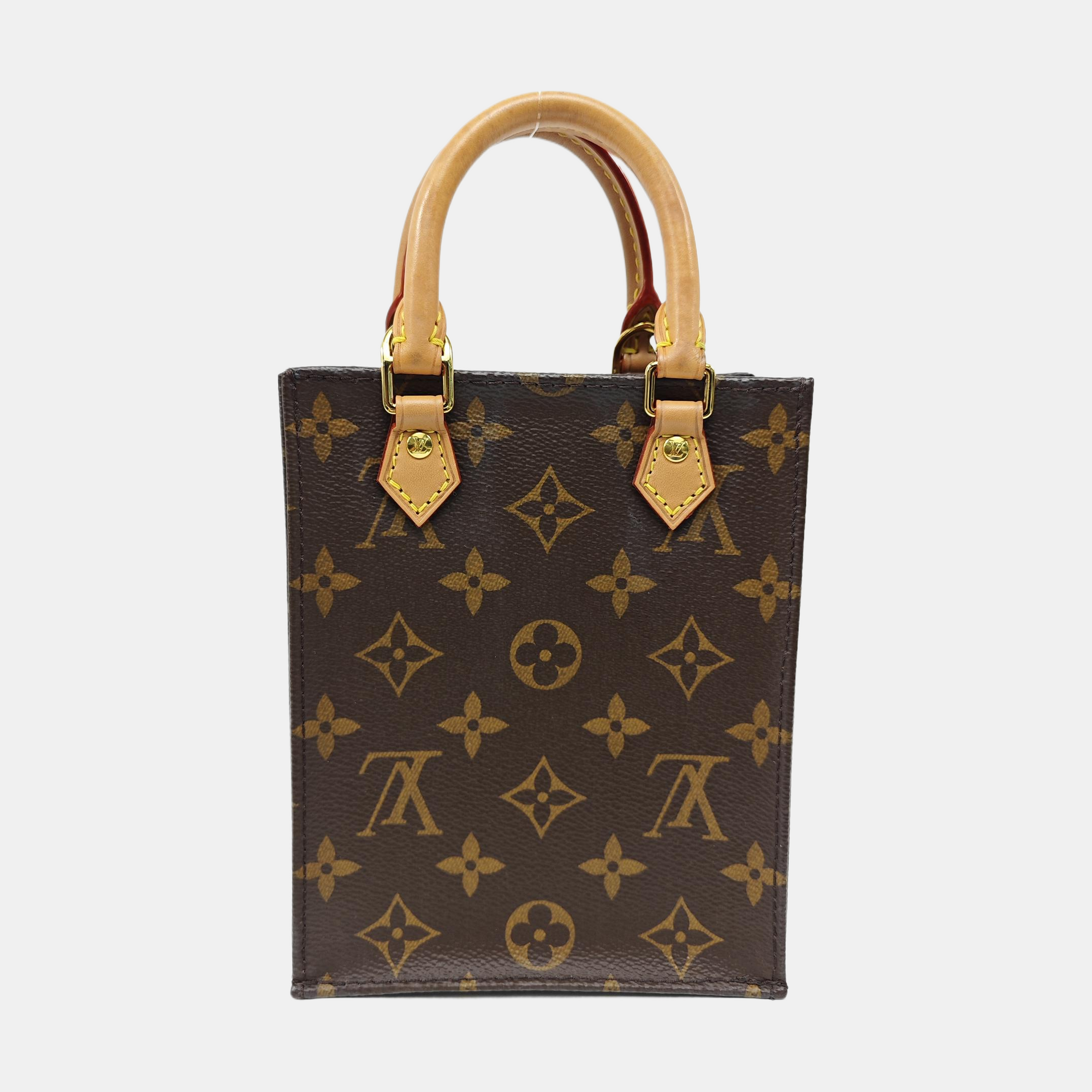 SAC PLAT Mini Monogram Coated Canvas Brown