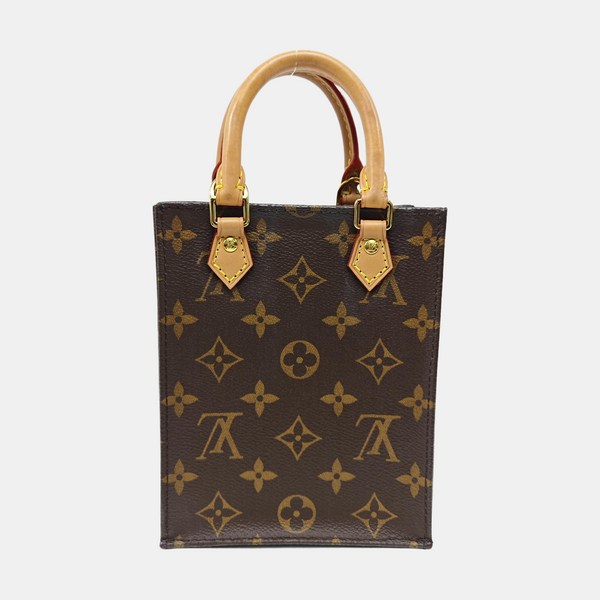 SAC PLAT Mini Monogram Coated Canvas Brown