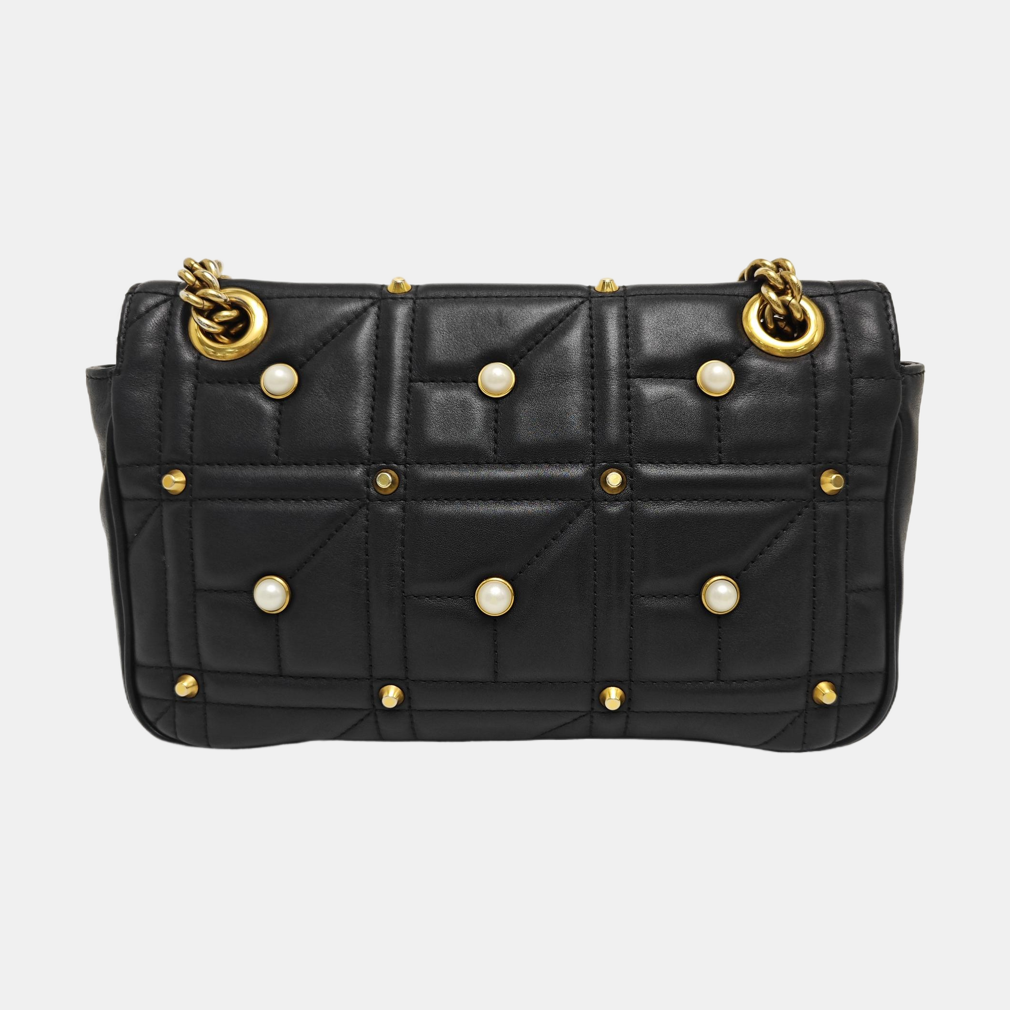 GG Marmont Medium Quilted Calfskin Black