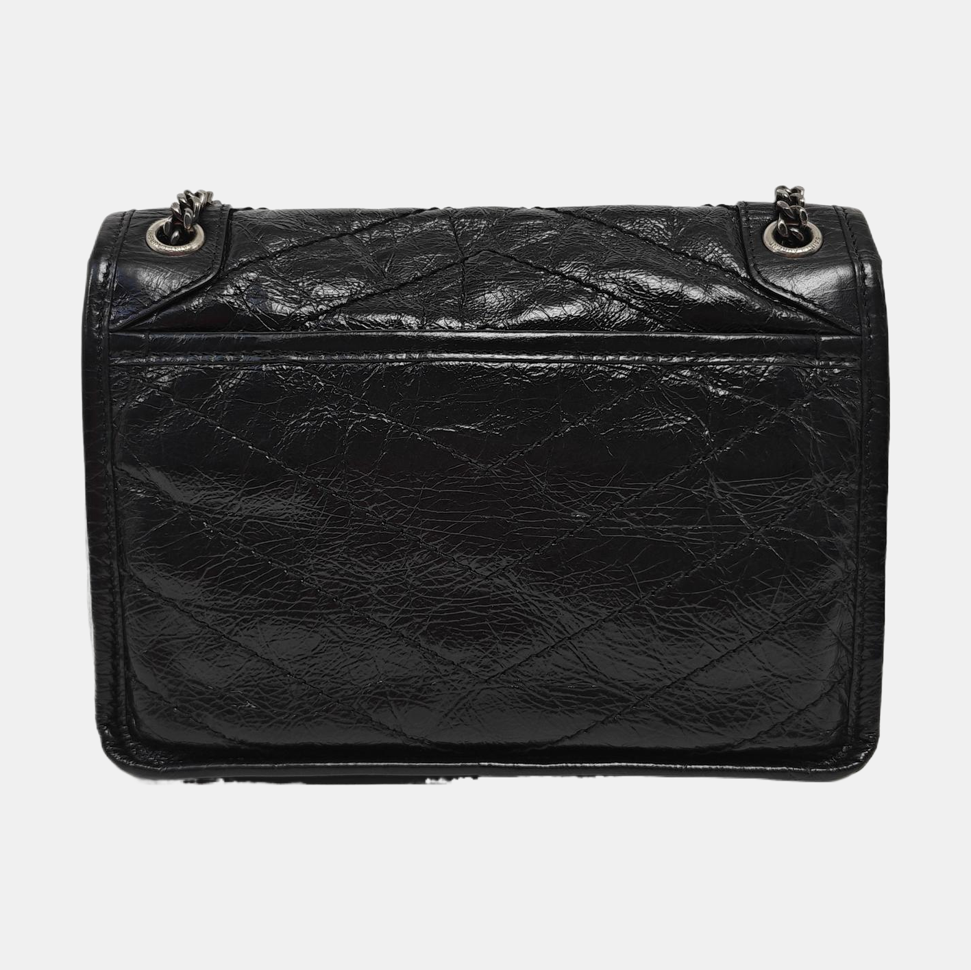 NIKI Small Chevron Calfskin Black