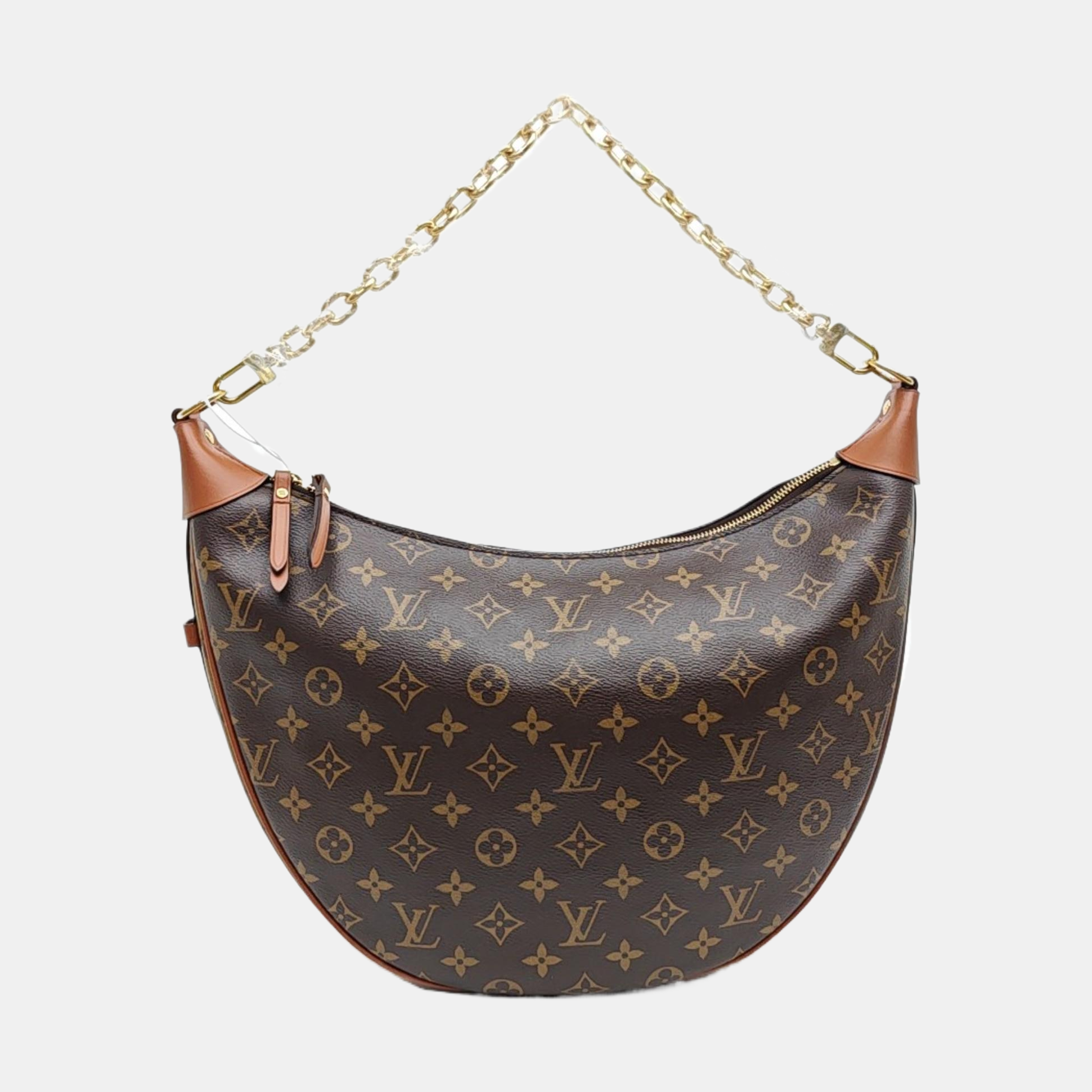 LOOP HOBO Monogram Coated Canvas Brown