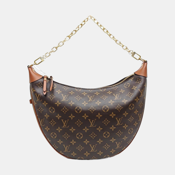 LOOP HOBO Monogram Coated Canvas Brown