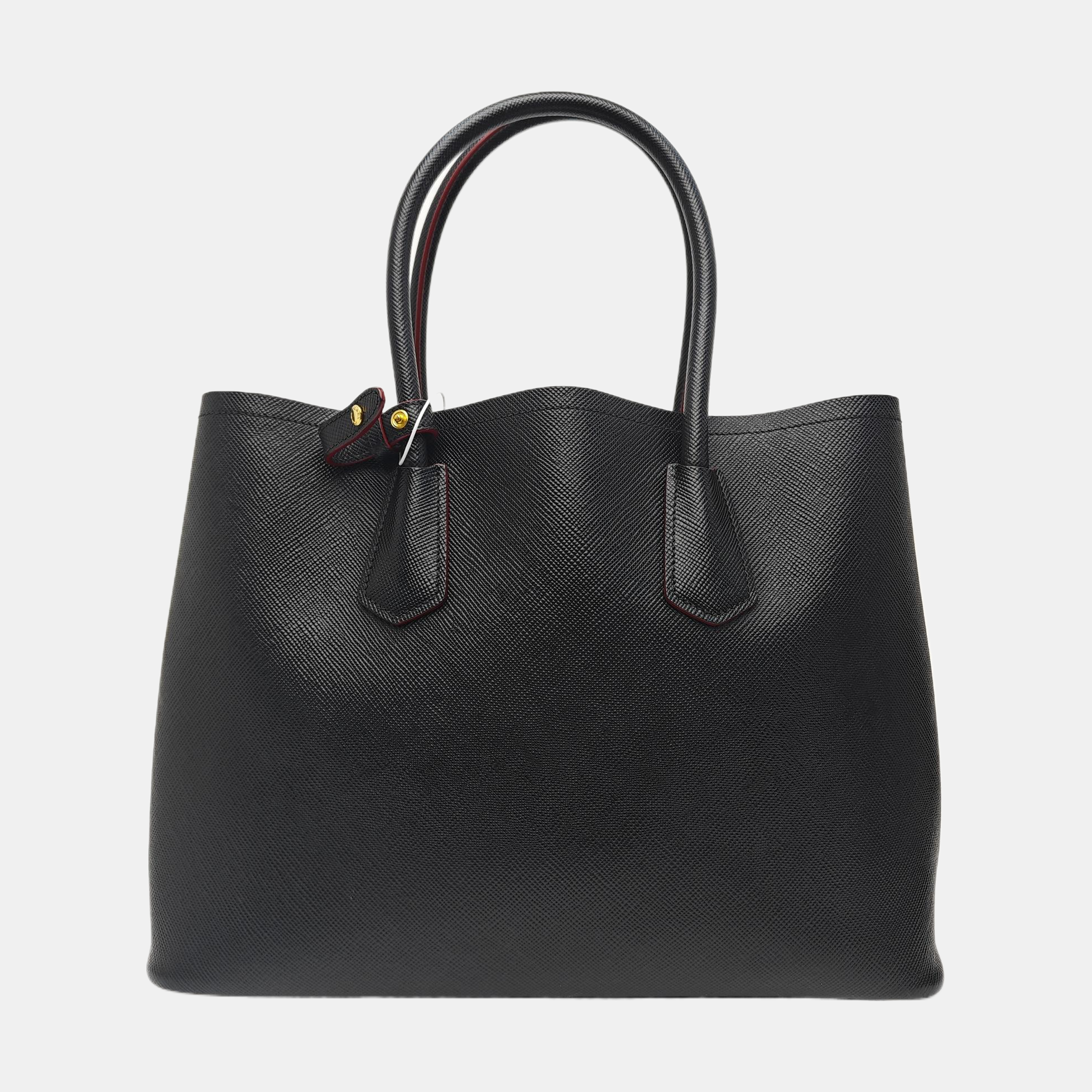 Double Medium Saffiano Calfskin Black