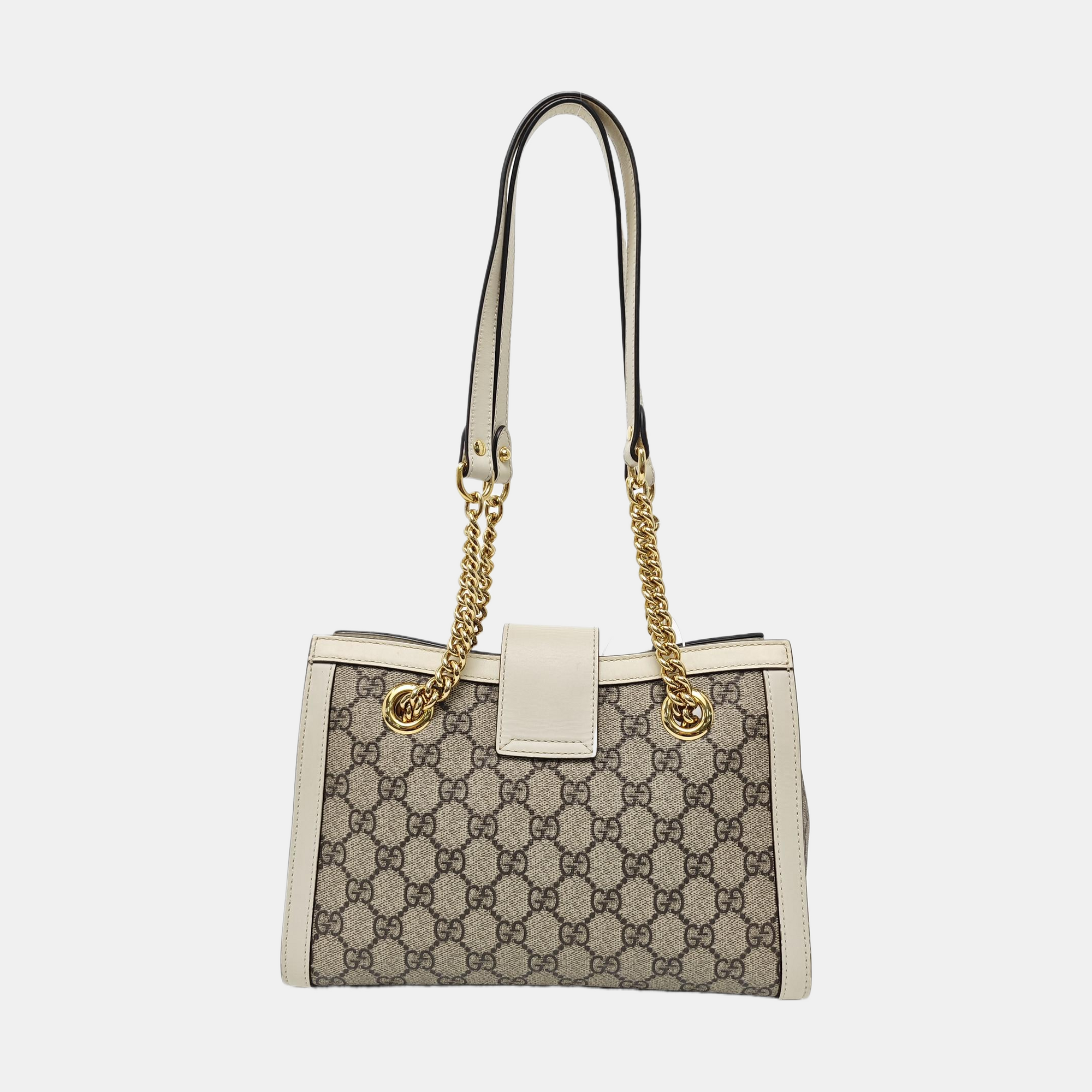 Padlock Small Monogram Coated Canvas Beige