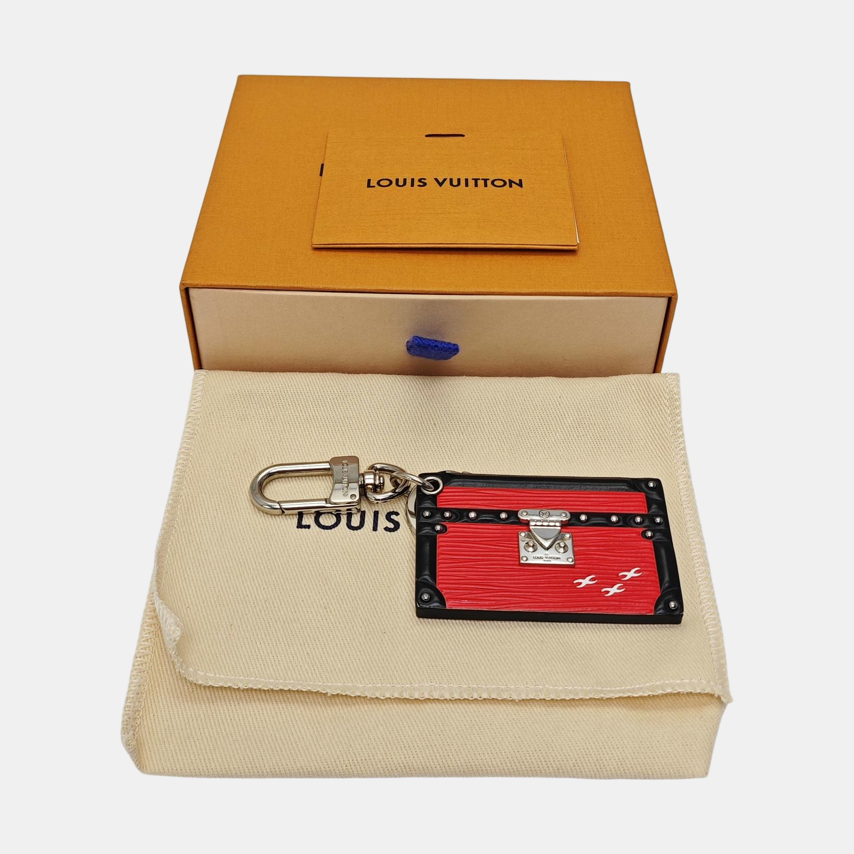 Leather Bag Charm Red