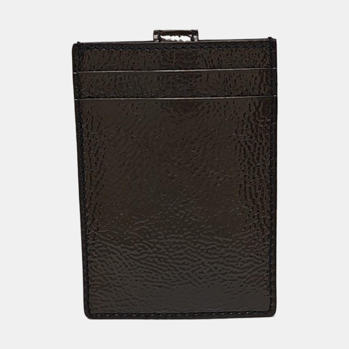 Patent Leather Card Holder Green