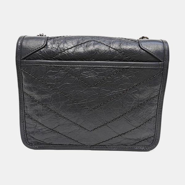 NIKI Mini Chevron Calfskin Gray