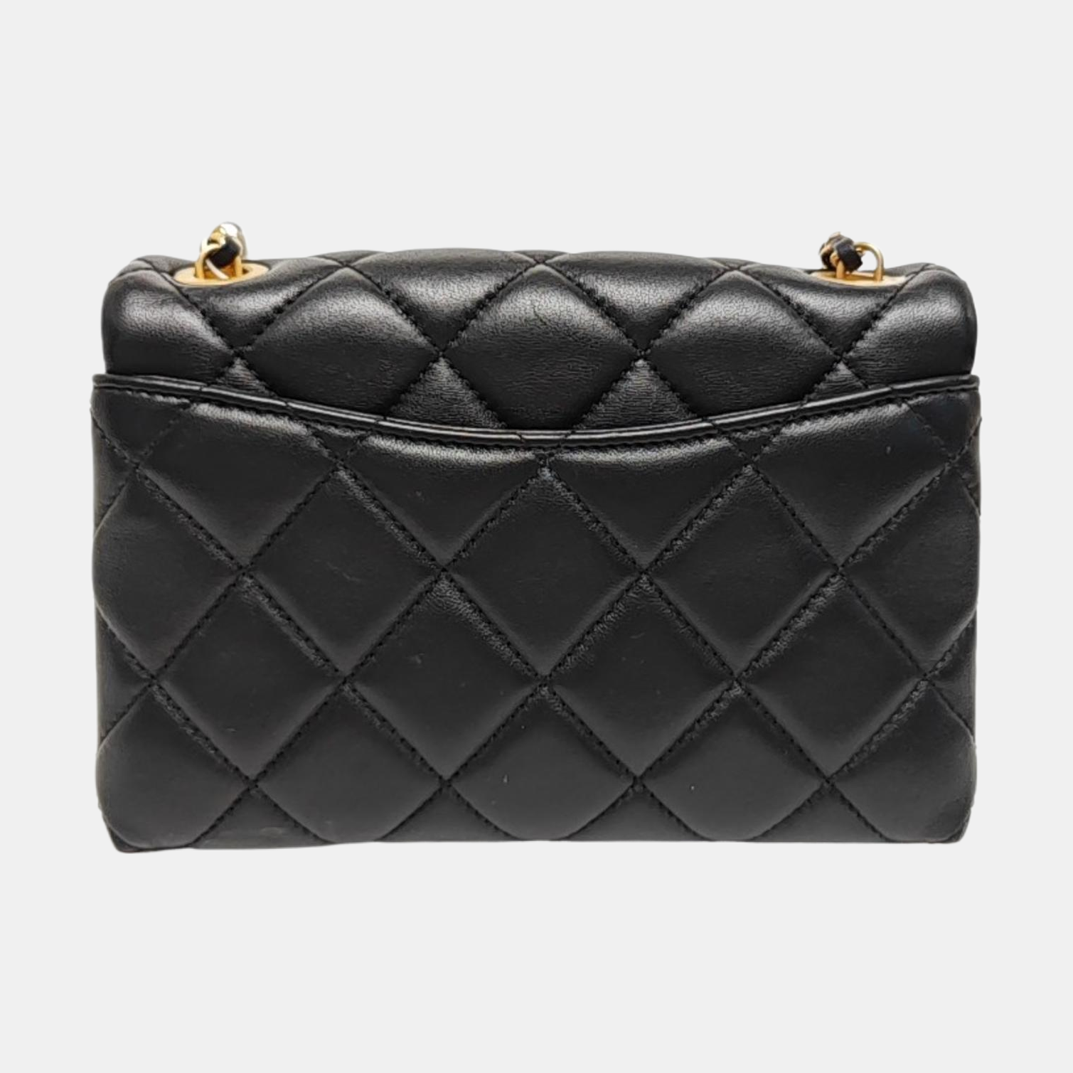 Quilted Lambskin Shoulder Bag Small Black