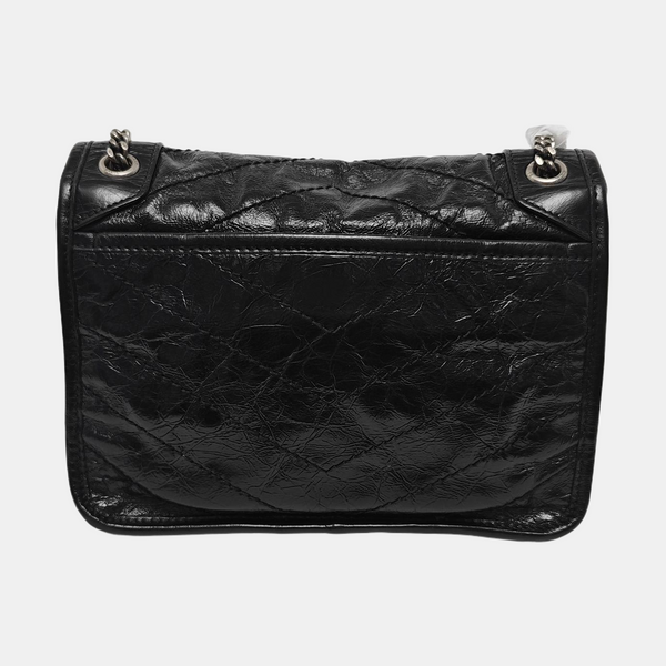 NIKI Small Chevron Calfskin Black