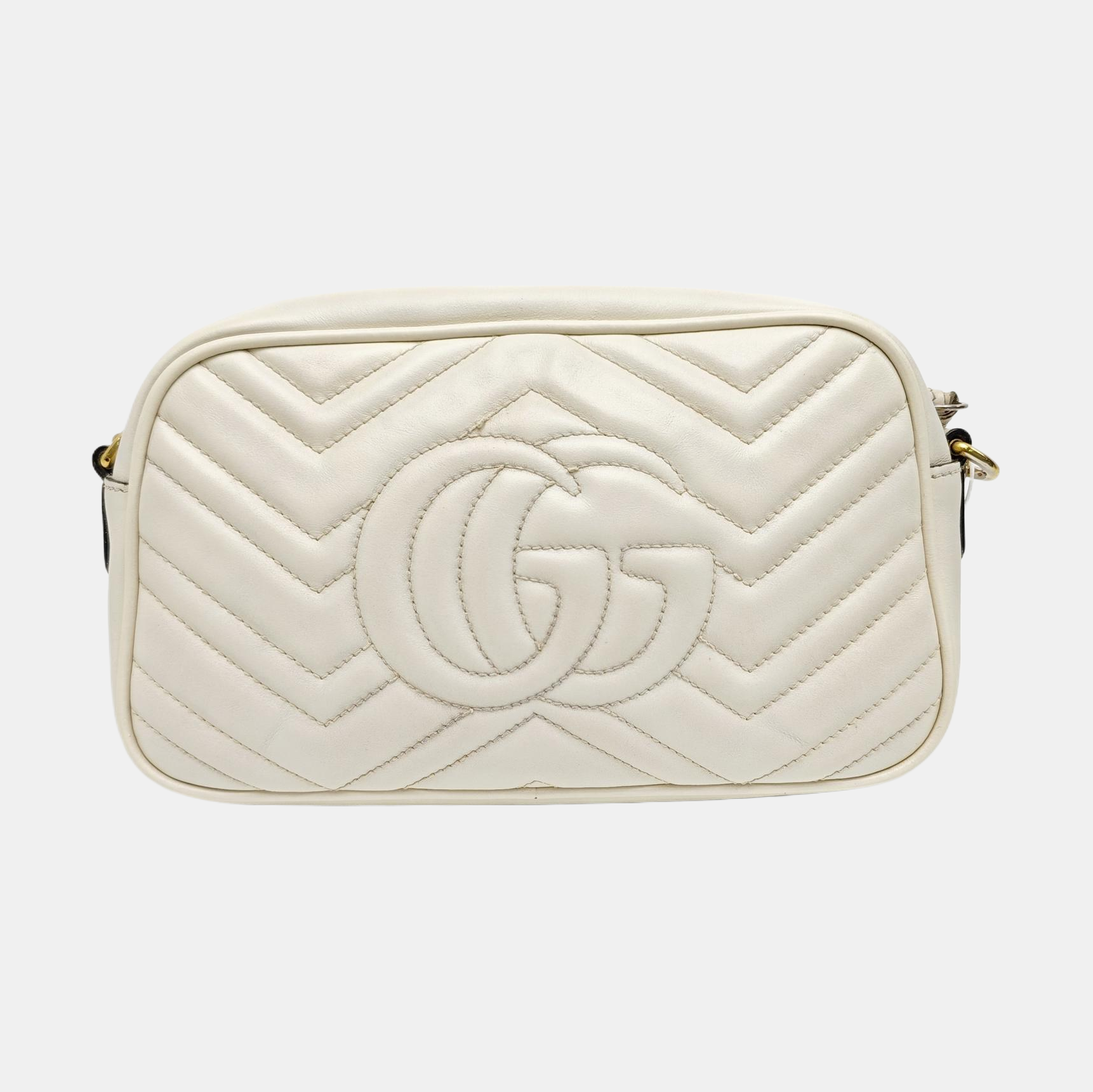 GG Marmont Small Quilted Calfskin White