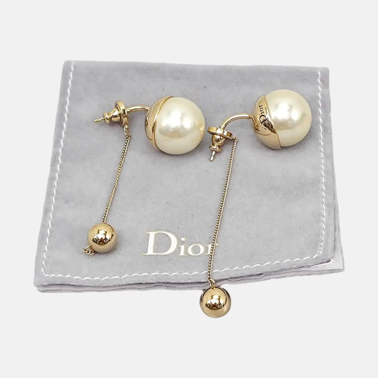 Dior Tribales Metal White Stud Earrings