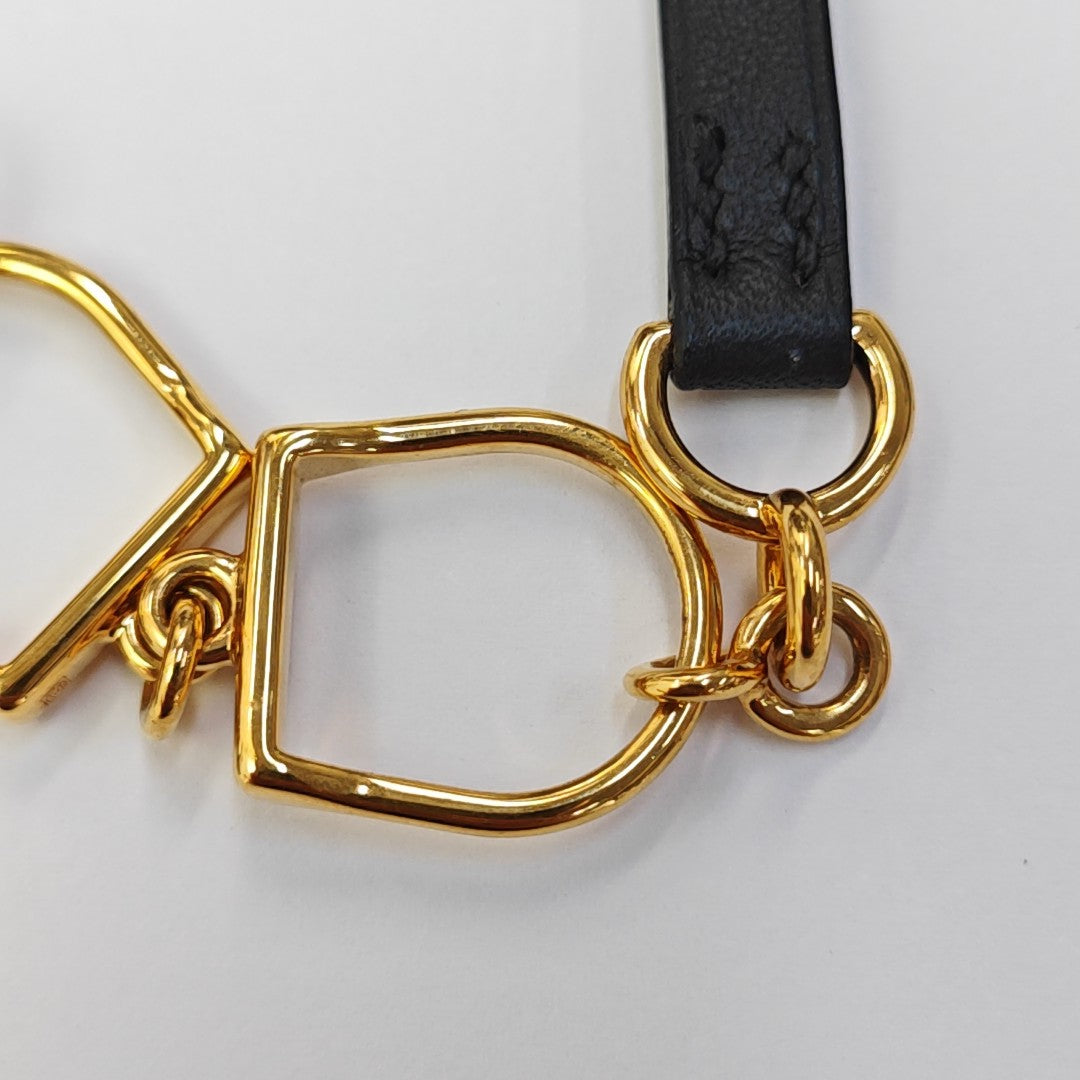 Etrier Leather Black Necklace
