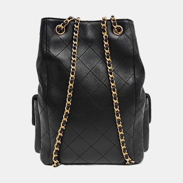 Quilted Lambskin Backpack Black
