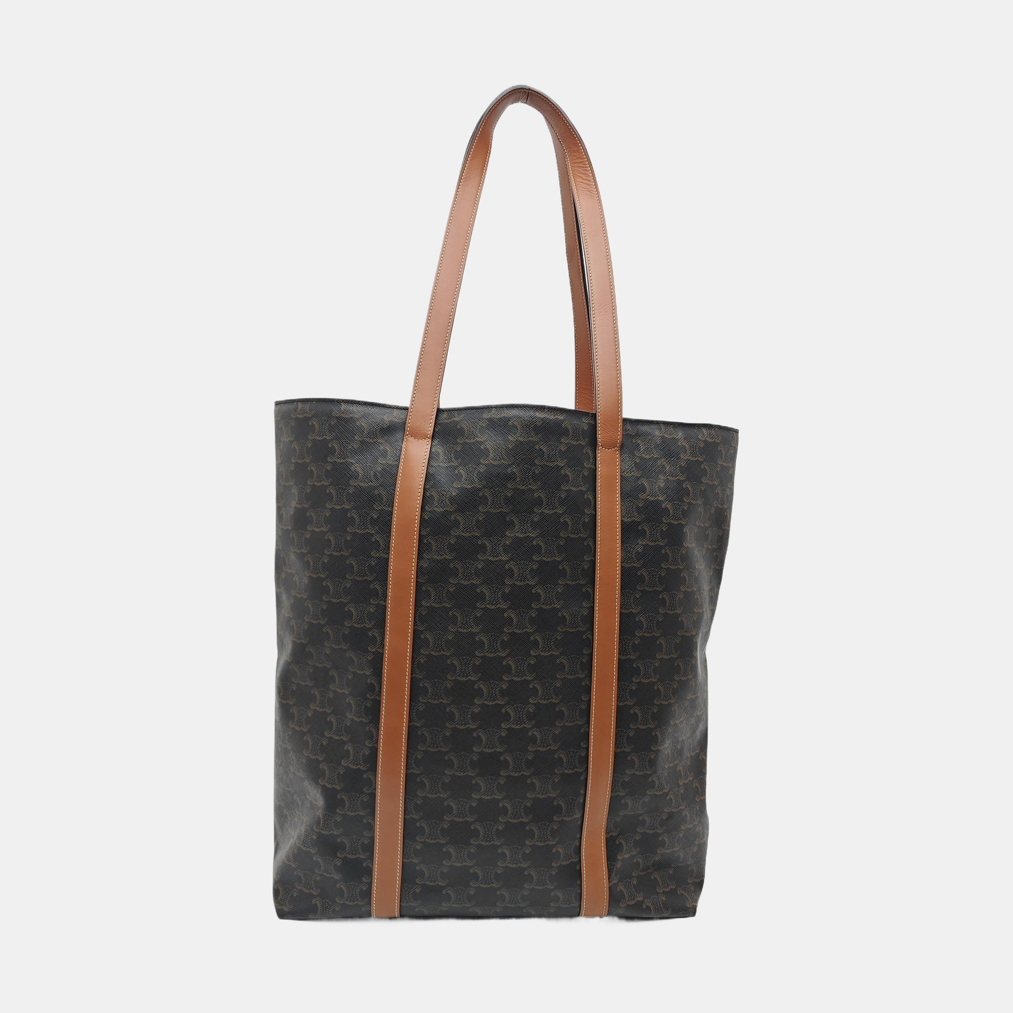 Coated Canvas Tote Bag Brown