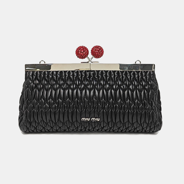 Miu Belle Quilted Lambskin Black