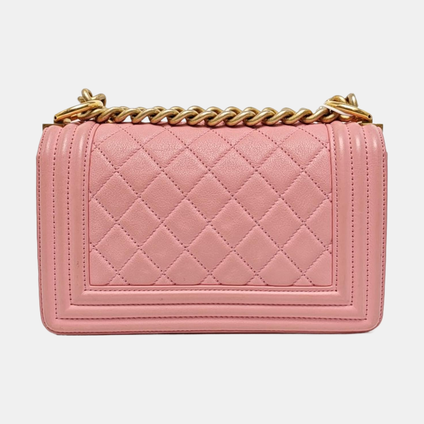 Authenticated pre-owned  BOY CHANEL Small Quilted Calfskin Pink - Shoulder Bag at Looply